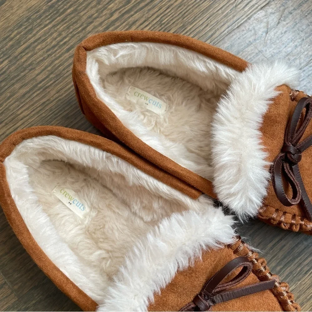 J.Crew Crewcuts Tan Suede Kids Slippers